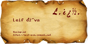 Leif Éva névjegykártya
